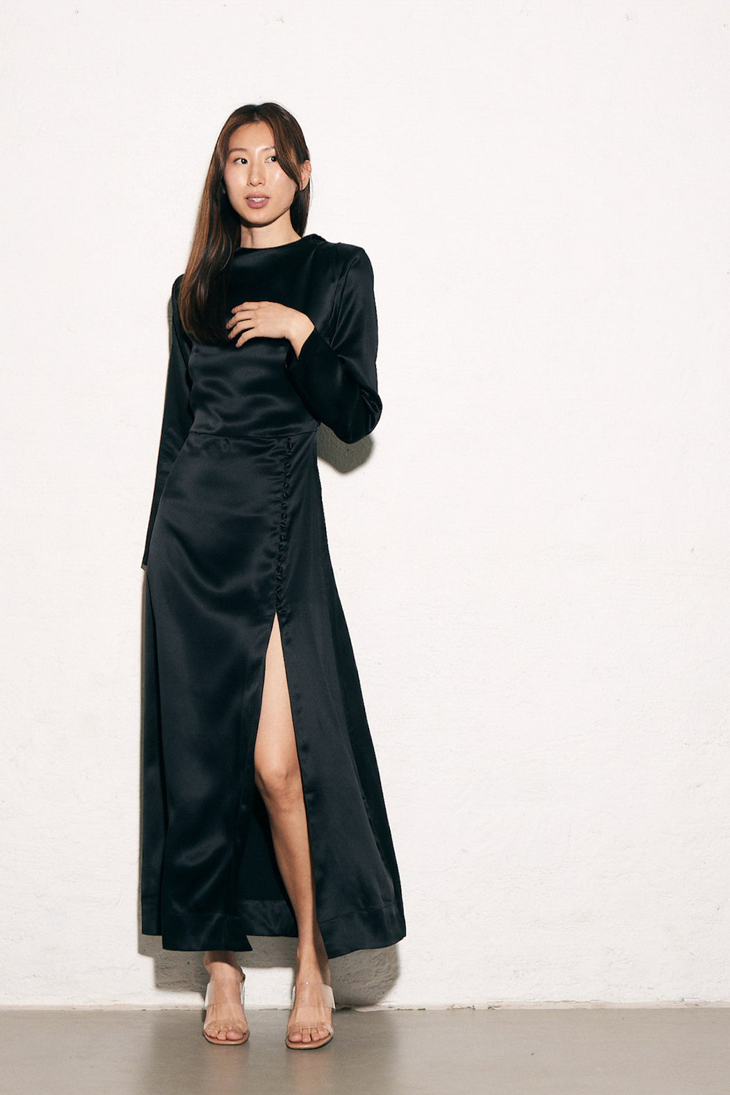 Envelope1976 Campania dress - Satin silk Dress Black