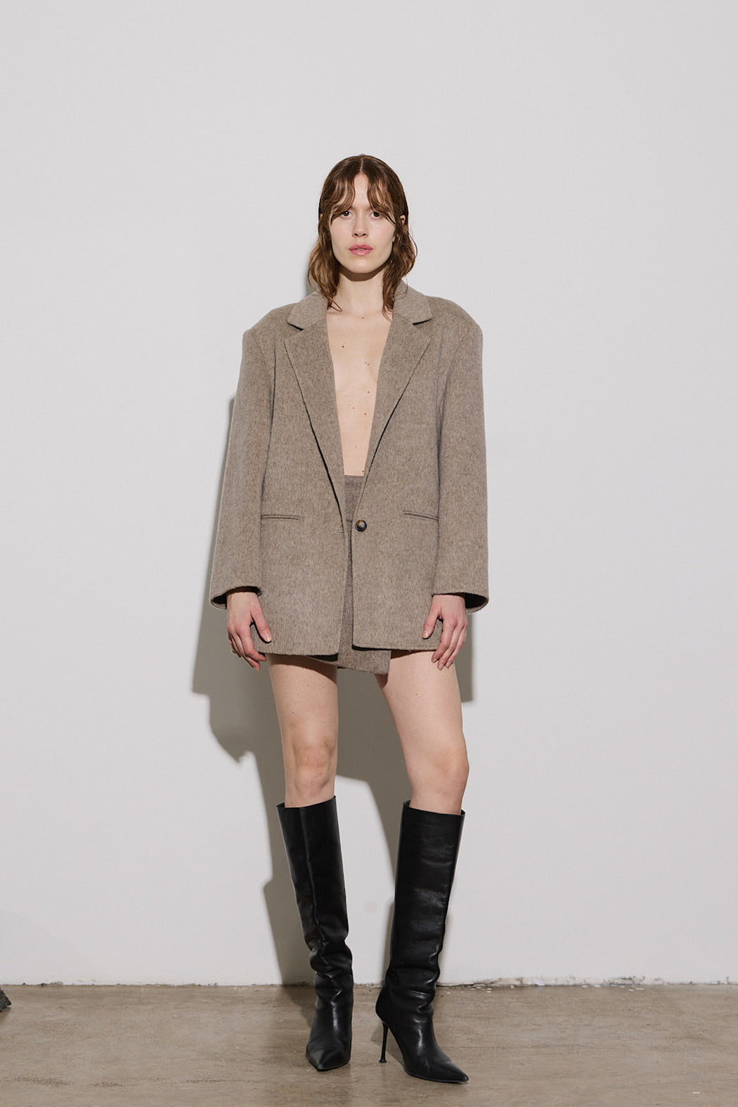 Envelope1976 Form jacket - Wool Jacket Taupe melange