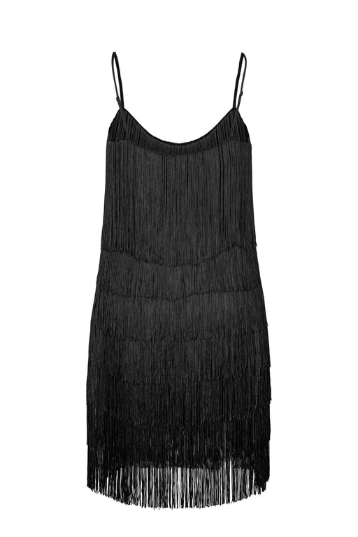 Fringe dress - Cupro & viscose - Black