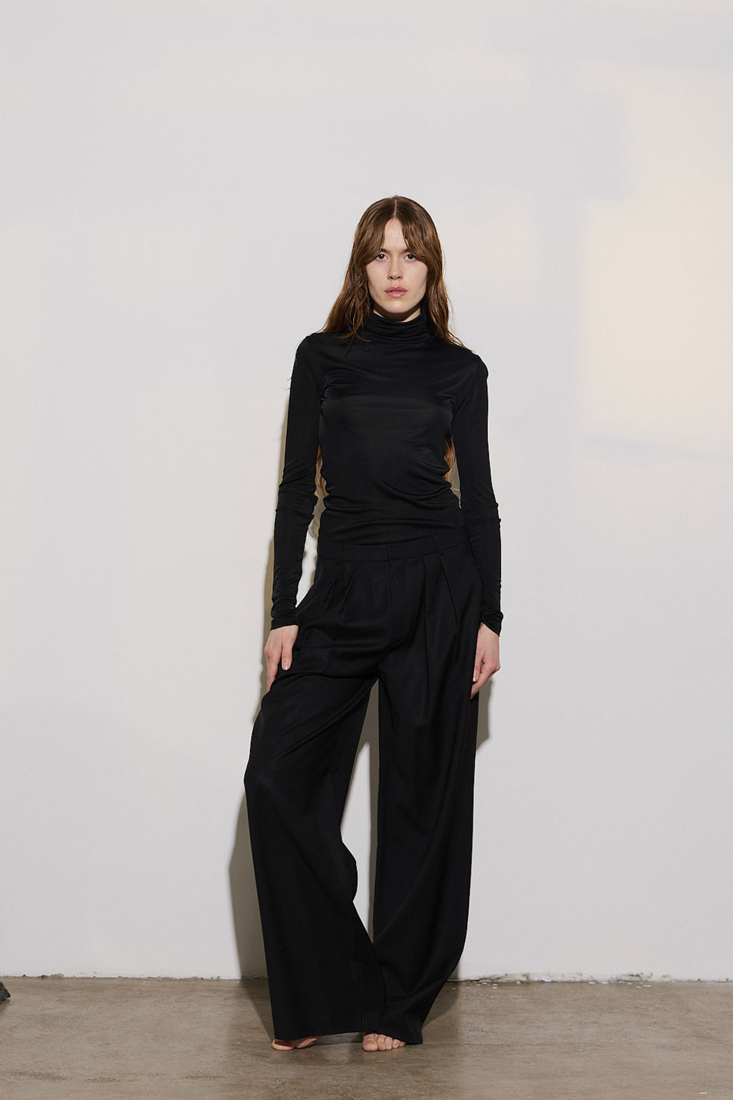 Envelope1976 Heart turtleneck - Viscose & Silk Top Black