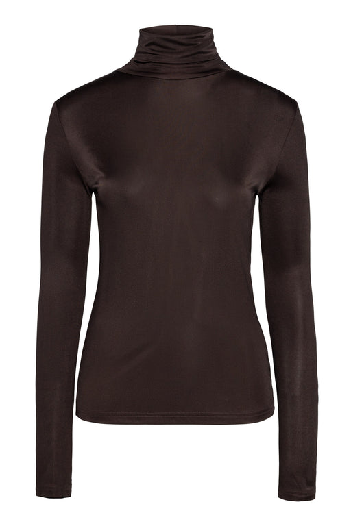 Envelope1976 Heart turtleneck - Viscose & silk Top Brown