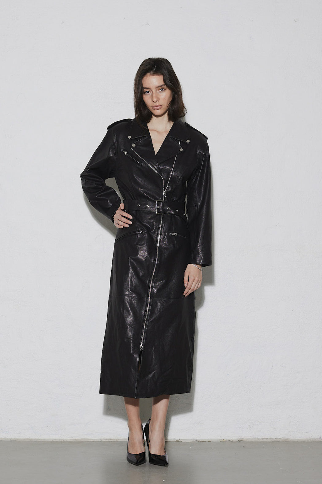 Envelope1976 Jax dress long - Leather Dress Black