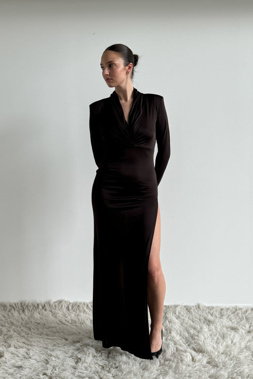 Envelope1976 Midnight dress - Viscose & Silk Dress Brown