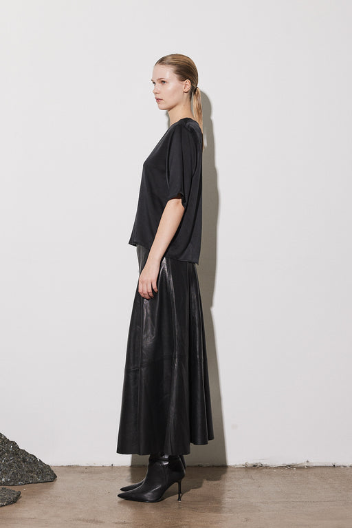 Envelope1976 Mika skirt - Leather Skirt Black