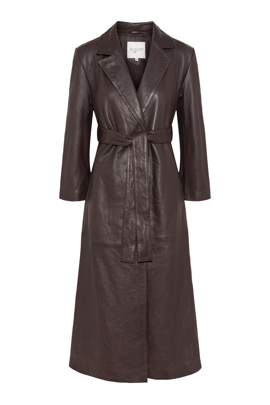 Envelope1976 Perpignan coat - Leather Coat Aubergine