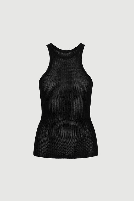 Envelope1976 Racer tank II - Lycocell, Organic cotton & Linen Top Black