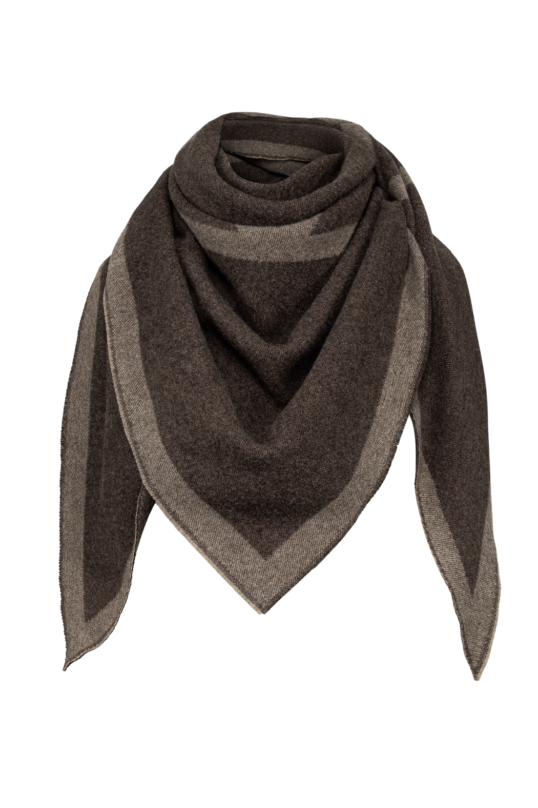 Envelope1976 Triangle scarf - Wool & cashmere Scarf Brown / Tobacco