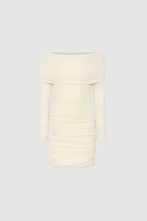 Envelope1976 Turn up dress short - Viscose Dress Cream