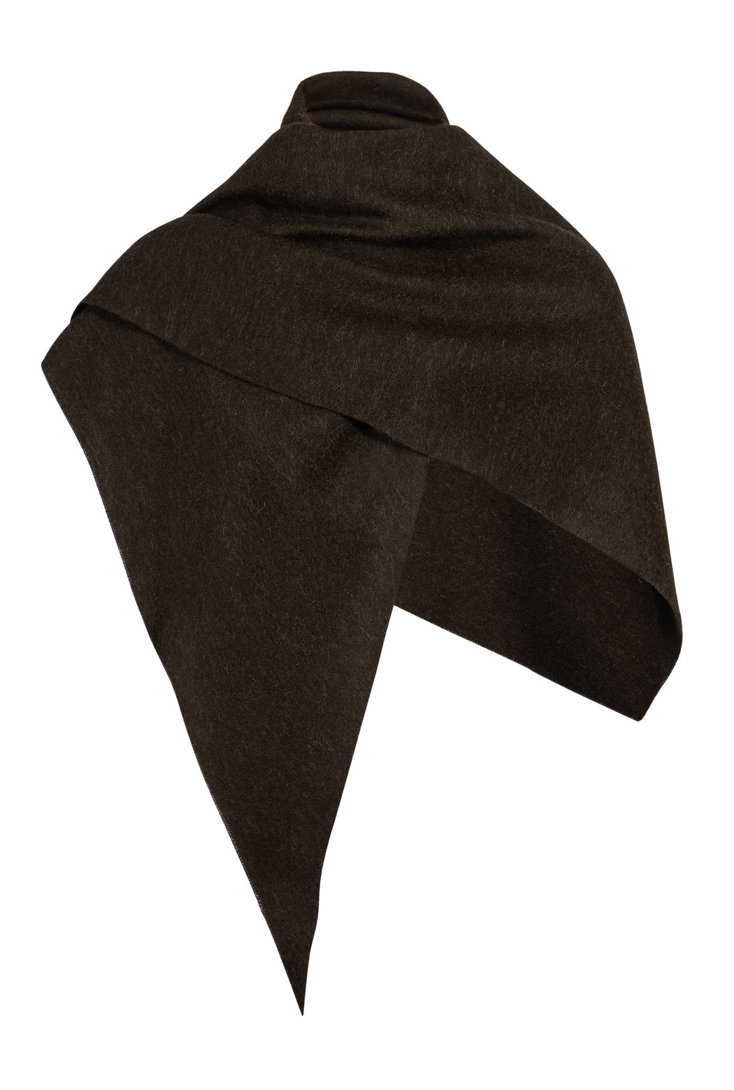 Envelope1976 Triangle scarf - Llama Scarf Dark coffee solid